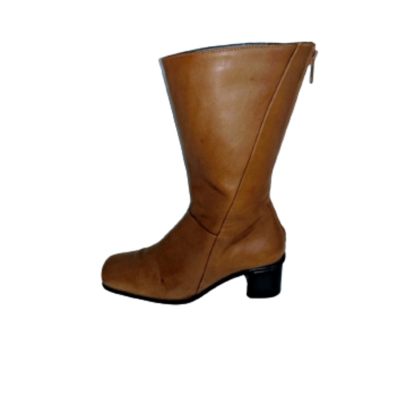 Italian Leather Boots Back Zipper - Picture 3 of 9